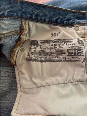 Levi's Light Blue Denim 501® Jeans Interior Label Detail